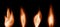 Realistic Flames Set. The flame of a candle, match or bonfire