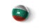 Realistic football ball with colorfull national flag of bulgaria on the white background