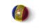 Realistic football ball with national flag of andorra on the white background