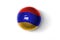 Realistic football ball with national flag of armenia on the white background