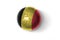 Realistic football ball with national flag of belgium on the white background