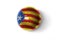 Realistic football ball with national flag of catalonia on the white background