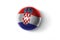Realistic football ball with national flag of croatia on the white background