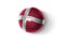 Realistic football ball with national flag of denmark on the white background