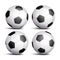 Realistic Football Ball Set Vector. Classic Round Soccer Ball. Different Views.