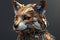 Realistic Fox Robot Head with Stunning Detail and Cinematic Lighting in Rococo Style on White Background - 3D Masterpiece!