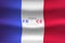 realistic french flag with support message design illustration