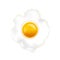 Realistic Fried Egg Top View. Vector
