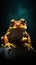 Realistic Frog on Dark Background.