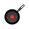 Realistic frying pan icon in flat style. Cooking pan illustration on white isolated background. Skillet kitchen equipment