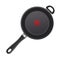 Realistic frying pan in top view isolated on white background