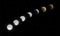 Realistic full and partial lunar eclipse phases vector.