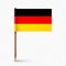 Realistic German toothpick flag. Souvenir from Germany. Wooden toothpick with paper flag. Location mark, map pointer