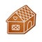 Realistic gingerbread house. Delicious Christmas pastries. Isolated vector