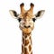 Realistic Giraffe Head Illustration On White Background