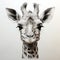 Realistic Giraffe Head Tattoo Illustration In Black And White