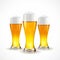 Realistic glass of beer. Vector illustration