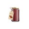 Realistic glass jar of redcurrant jam with hanging gift tag on a ribbon