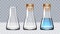 Realistic Glass Laboratory Equipment Set. Flasks Or Beakers