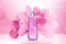 Realistic glass Perfume advertising banner vector template