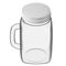 Realistic Glass Square Cup, Jar, Bottle with White Lid