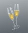 Realistic glasses of champagne isolated on a transparent background. Vector illustration