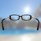 Realistic glasses for poor eyesight. Blurred image. Focus effect. Refraction of light. For optics stores.