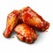 Realistic Glazed Chicken Wing On White Background