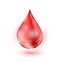 Realistic Glossy Drop of Blood Isolated on White Background. World Donation Day Sign or Symbol.