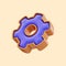 Realistic glossy gear icon 3d render concept for setting technical problem solve