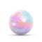 Realistic glossy marble ball with rainbow glare on white