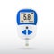 Realistic glucose meter vector illustration. Diabetes blood glucose test