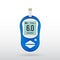 Realistic glucose meter vector illustration. Diabetes blood glucose test
