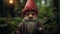 Realistic Gnome Titling In Woodland: Hyper-detailed Portraits With Moody Colors