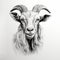 Realistic Goat Portrait Tattoo Drawing With High Contrast