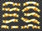 Realistic gold banner. Golden horizontal celebration ribbon. Scroll ribbons and award banners isolated vector