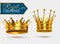 Realistic Gold Crowns Transparent Set