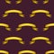 Realistic gold ribbons tape flag seamless pattern elegance graphic stitch band banner flag bow vector illustration.