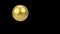 Realistic gold soccer ball isolated on black background. 3d looping animation.