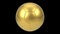 Realistic gold soccer ball isolated on black background. 3d looping animation.