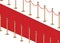 Realistic golden barriers for fencing when entering a party, club, event. Vector Illustration