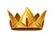 Realistic golden crown. Crowning headdress for king or queen. Royal noble aristocrat monarchy symbol. Monarch heraldic