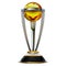 Realistic Golden Cup Trophy for Cricket sport tournament game on plain background