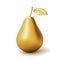 Realistic golden pear isolated on white background. 3D template for products, advertizing, web banners, leaflets. Vector