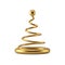 Realistic golden Santa Claus hat costume or abstract minimalist luxury metallic Christmas tree swirl