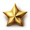realistic golden star on white background