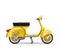 Realistic golden yellow classic scooter motorcycle on white