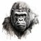 Realistic Gorilla Portrait Tattoo Drawing In High Contrast Black And White