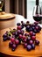 Realistic grapes wine neutral tones warm light