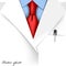 Realistic graphic design vector of doctor suit with red necktie